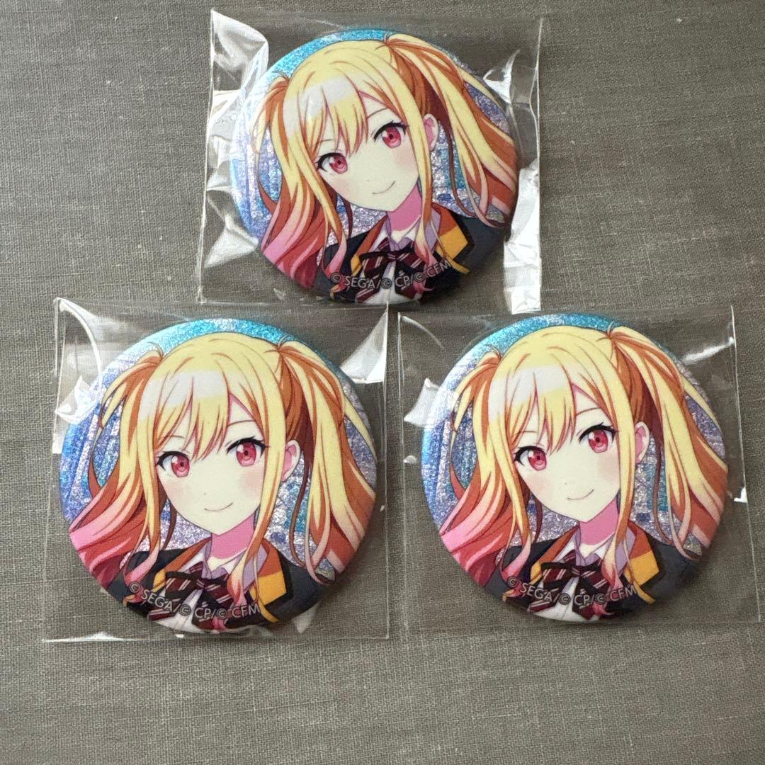 Character Can Badge 3-Piece Set: Saki Tenma, Glitter Can, Glitter Can Badge
