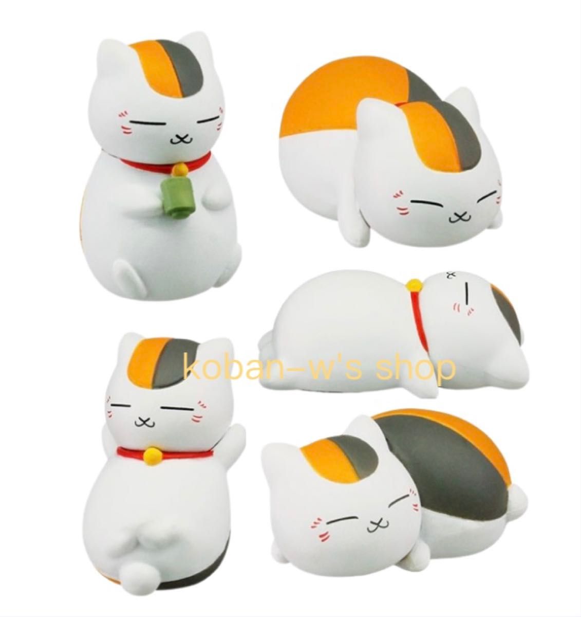 全5种 完整套装 夏目友人帐 猫咪老师慵懒收藏系列 猫咪老师 慵懒收藏系列 手办 扭蛋