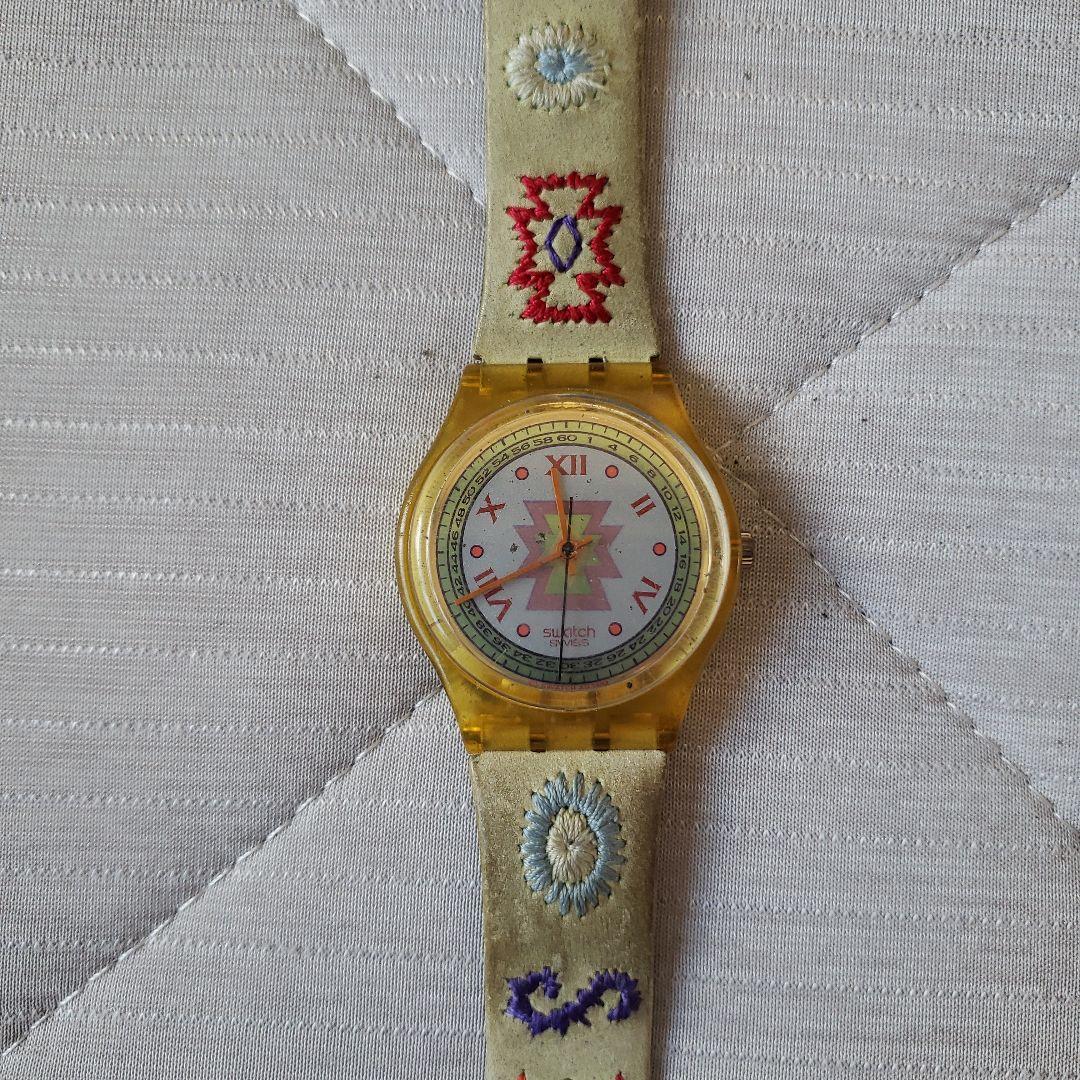 Swatch Swatch Wristwatch with Embroidered Strap