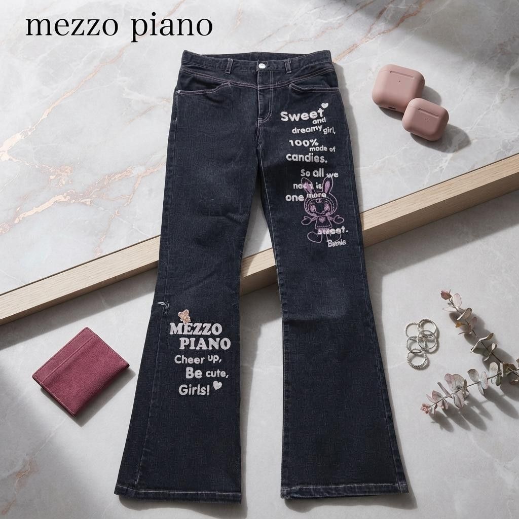 【品相极佳】 MEZZO PIANO 梅佐皮亚诺 牛仔裤 160 黑色