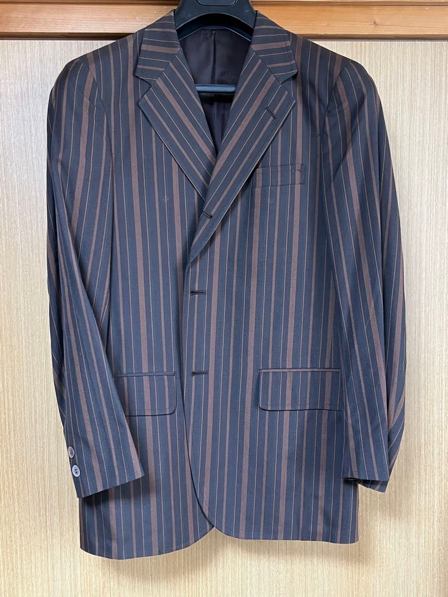 【美品】VAN夹克艾比条纹棉夹克棕色系男士