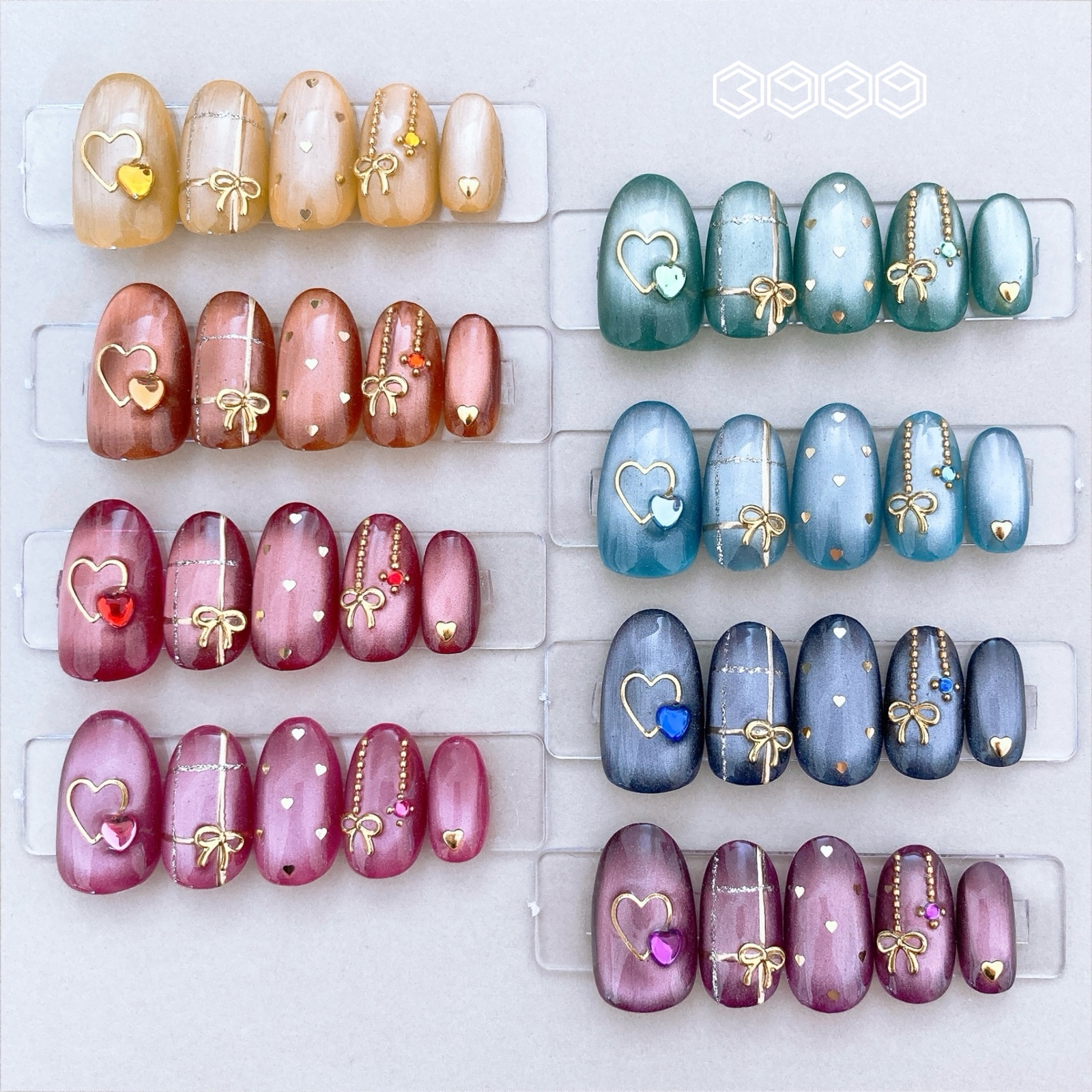 Selectable Nail Tips: Gold Check, Oshi-katsu Nails, Red, Pink, Yellow, Orange, Green, Blue, Purple, Magnetic, Multicolor