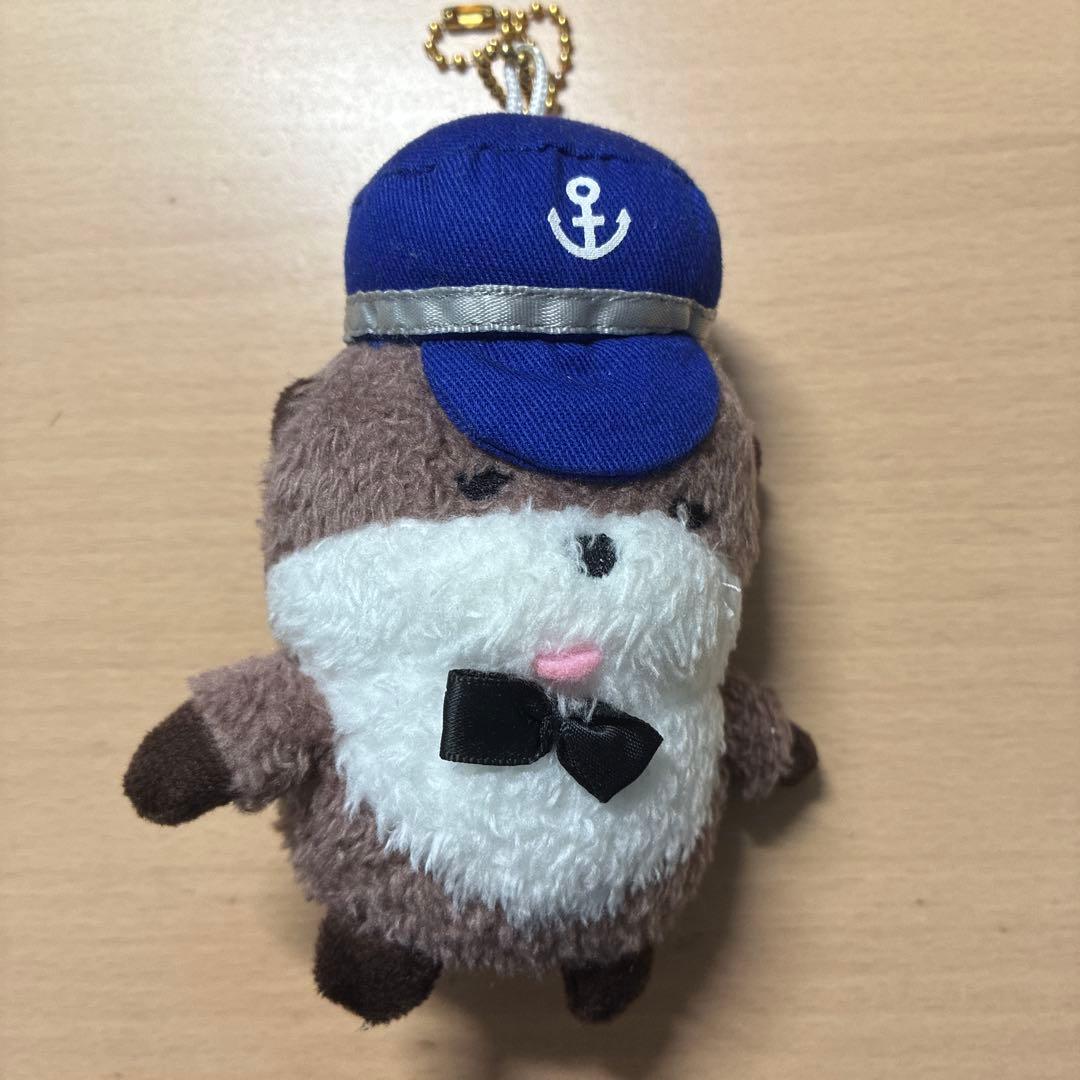 水獭毛绒玩具吉祥物钥匙扣海洋风格