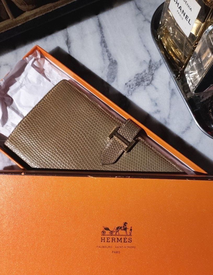 HERMES エルメス ベアン スフレ 長財布 リザード