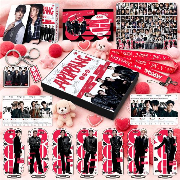 BTS商品ARIRANG礼盒相片卡胶带套装万事达礼物KPOP韩国钥匙环吊带贴纸防弹少年团罐装徽章
