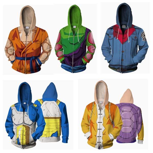 龙珠系列 3D 打印连帽衫 拉链款 动漫 cosplay 周边商品