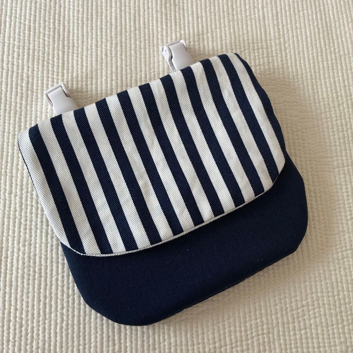 Travel Pocket with Clip ☆ Striped, Navy Blue ☆ For Boys
