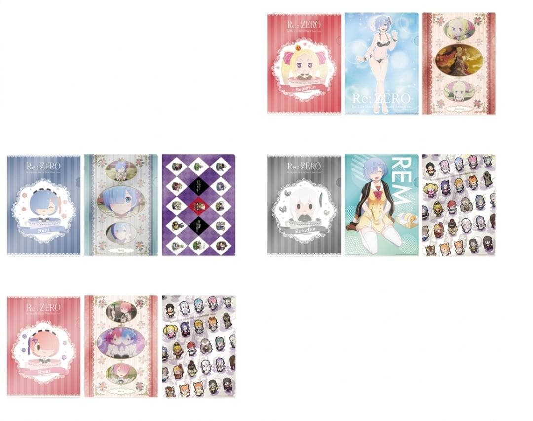 Re:Zero 一番赏 E赏 A4 透明文件夹套装 4种12张 雷姆 拉姆