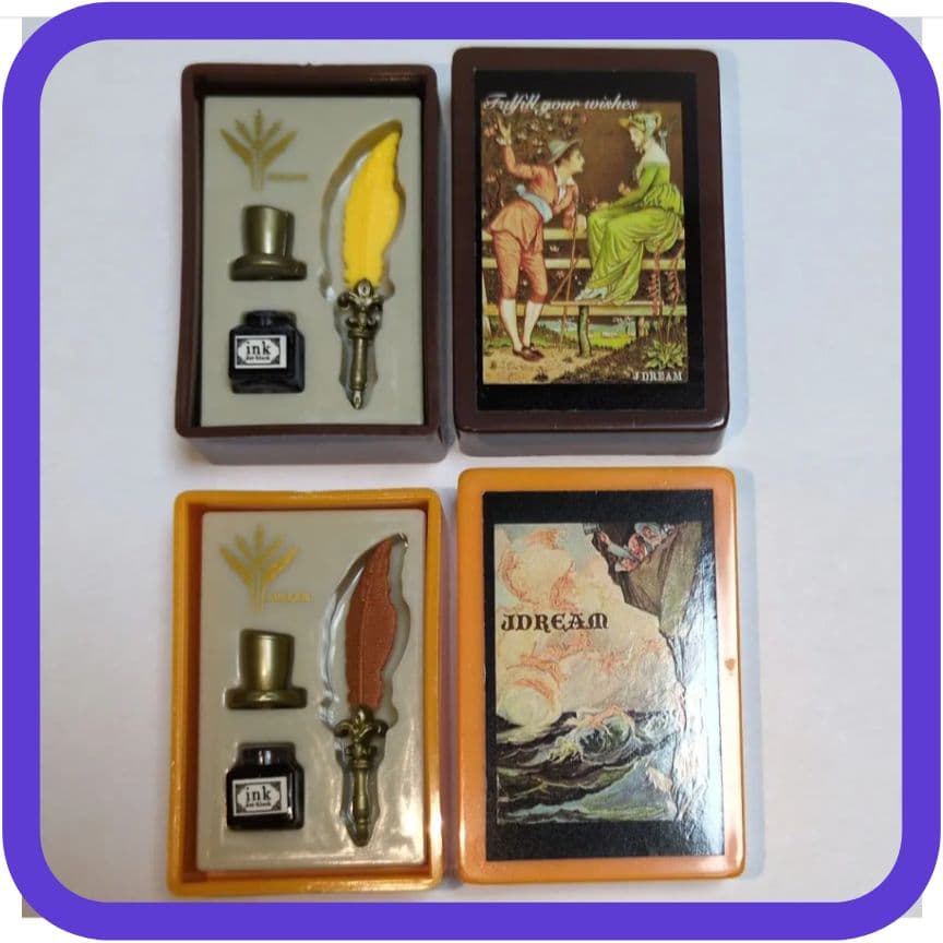 J.DREAM Miniature Feather Pen Ink Set Explorer Playwright Capsule Toy