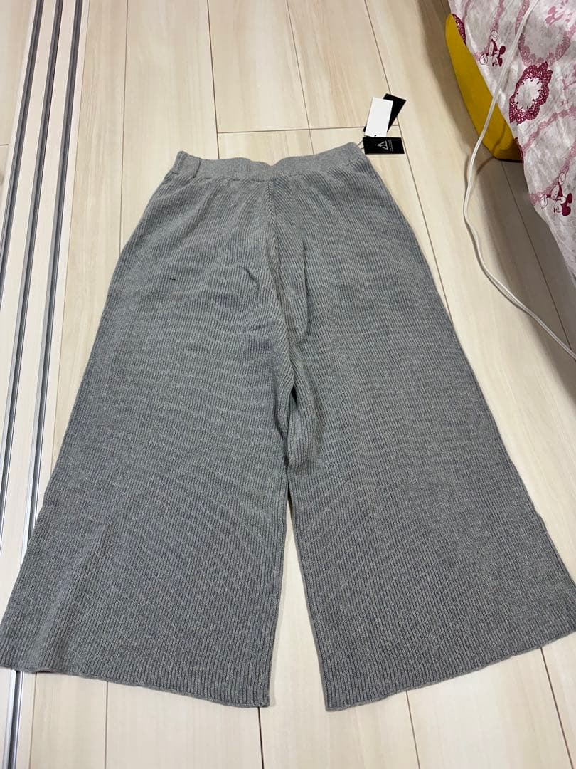 带标签全新 AZUL by moussy 罗纹阔腿裤 灰色 S