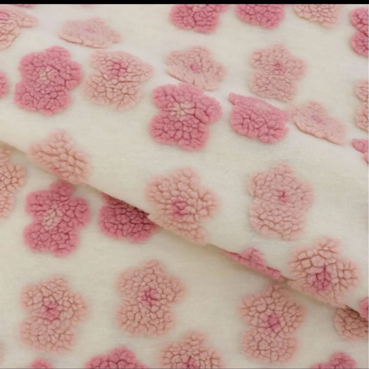 ファー　ボア　花柄　ピンク　30cm 生地布地1D