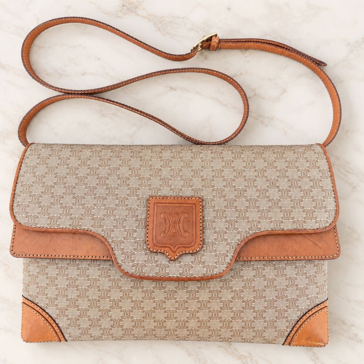 CELINE 赛琳 马卡丹纹 2way 单肩包 手拿包 特里奥讷夫 复古款