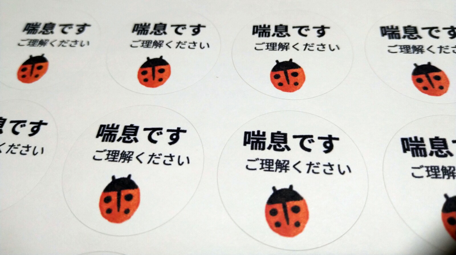 哮喘专用贴纸 48枚 瓢虫 手工制作