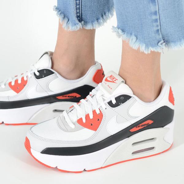 NIKE AIR MAX 90 LV8 耐克 Air Max 女士运动鞋 白灰色 fd4328-114