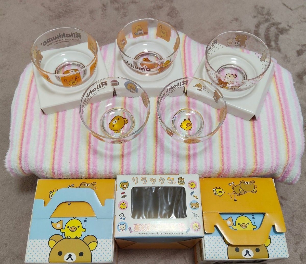 【稀有】懒懒熊卷碗5个套装San-X角色餐具