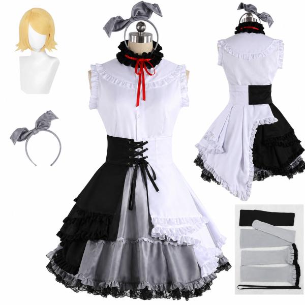 プロセカ 誰もいないセカイ 鏡音リン コスプレ衣装 カチューシャ+靴下付き cosplay 仮装 オーダーメイド製作可能 イベント