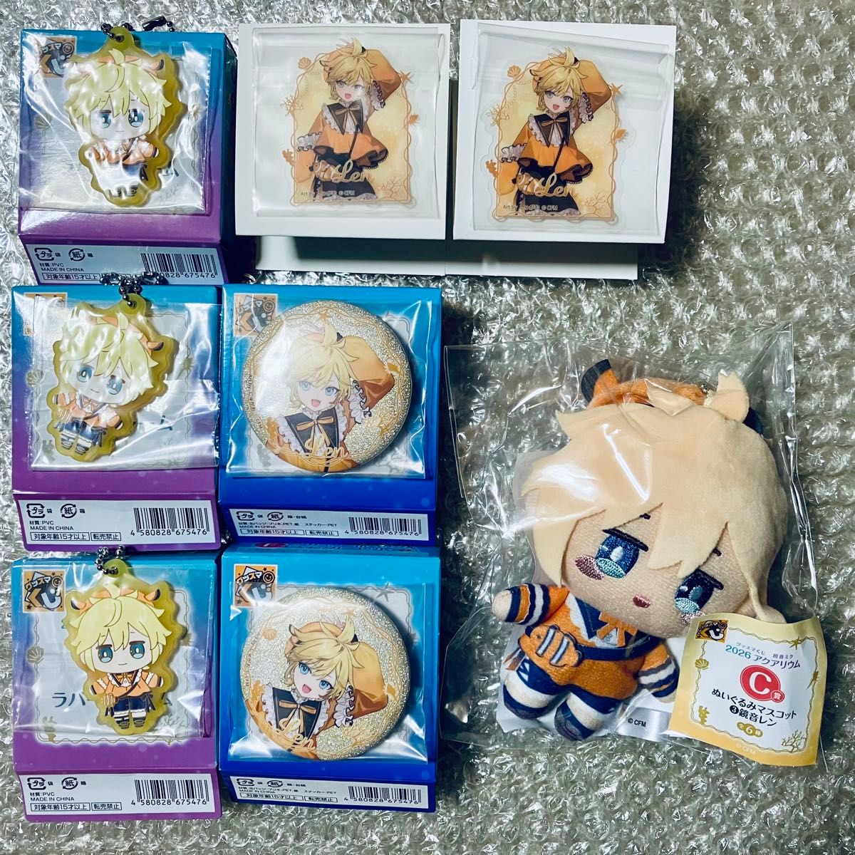 镜音连 初音未来 水族馆 Good Smile 抽签 C奖 毛绒挂件 F奖 徽章 贴纸 G奖 橡胶挂件