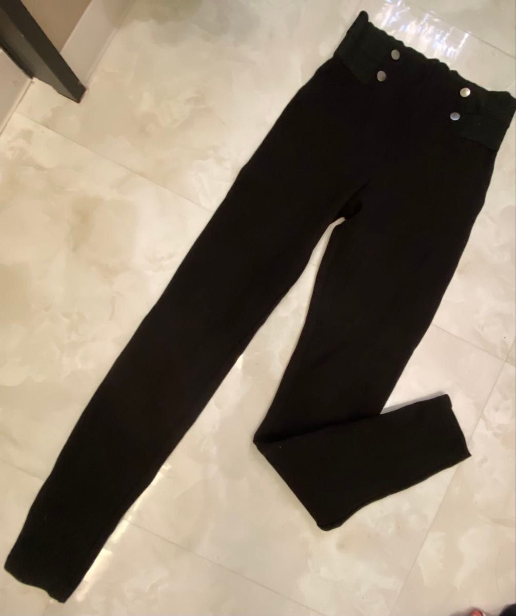 西班牙Stradivarius 高腰紧身裤 黑色 S●弹力