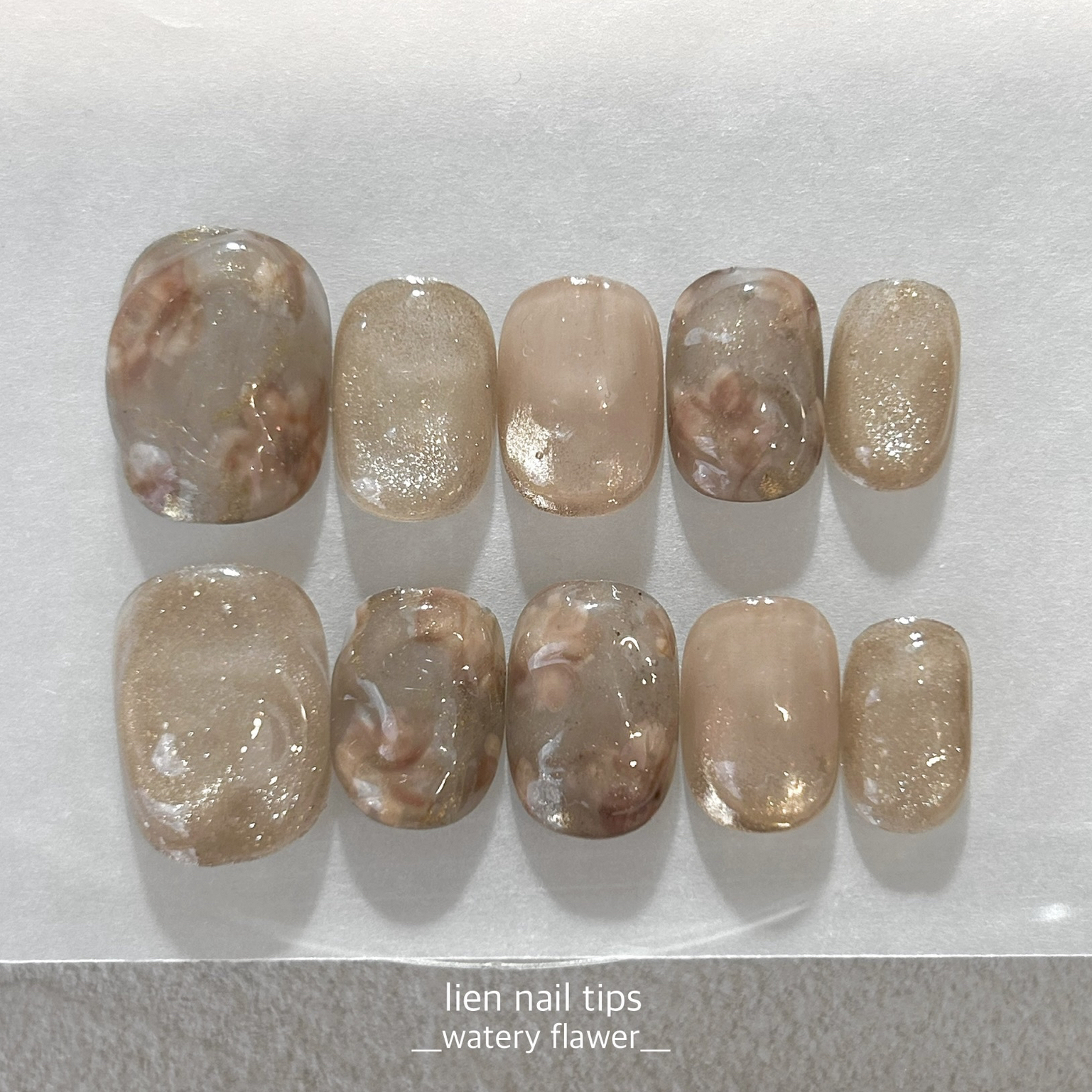 watery flower floral nail tips