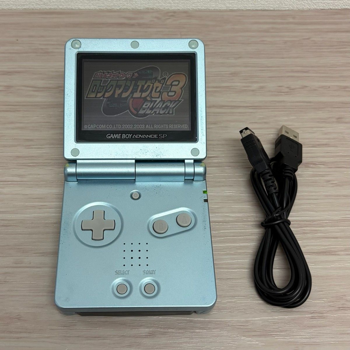 Game Boy Advance SP 主机 珍珠蓝 AGS-001 已更换全新兼容电池 附USB充电线 已确认运行