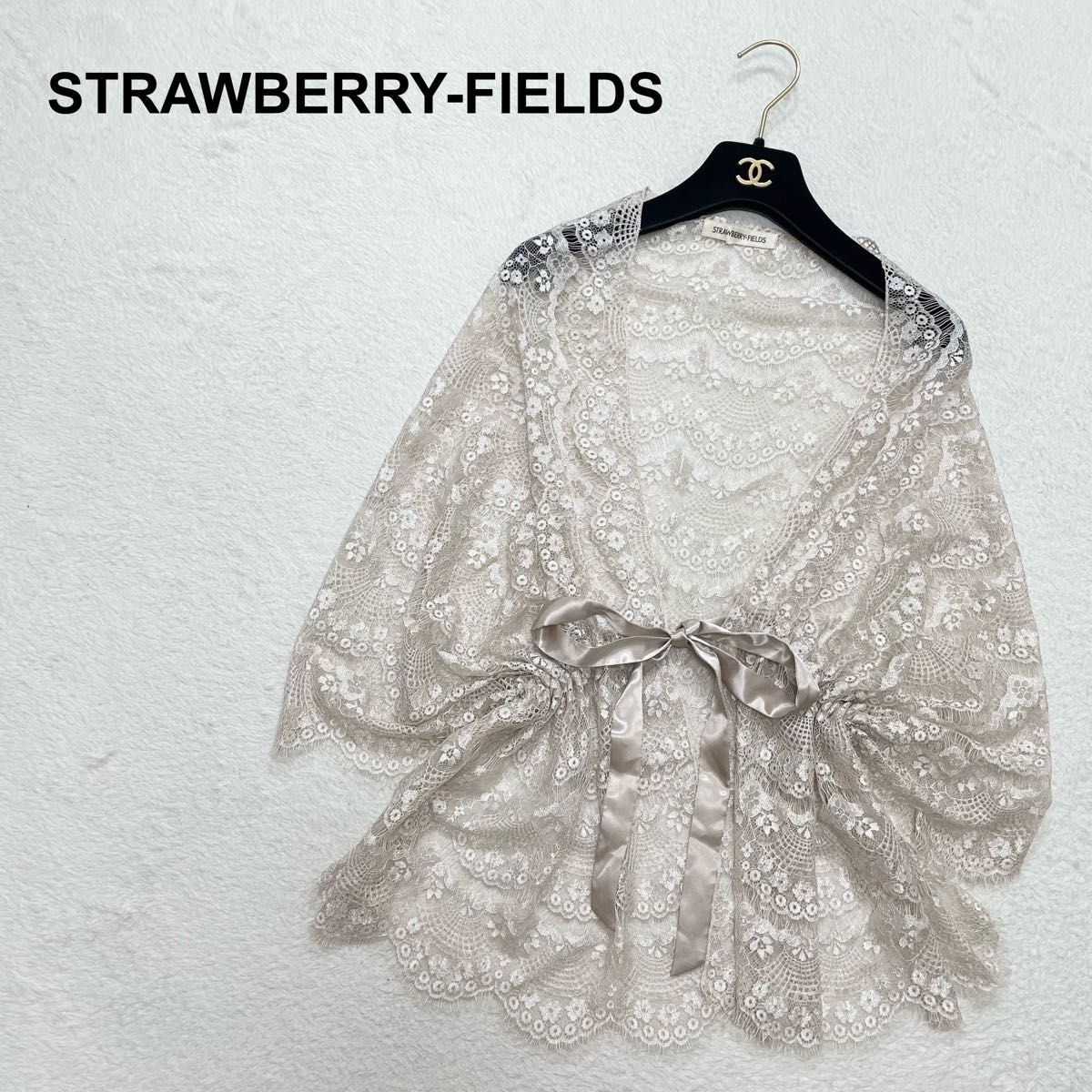 STRAWBERRY-FIELDS 全蕾丝 短披肩 披肩 蝴蝶结 公主风(2144)