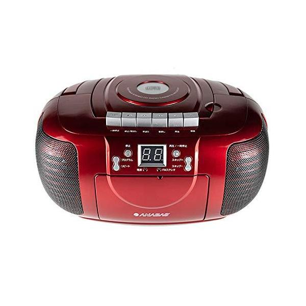 ANABAS CD收音机卡带录音机 红色 CD-CB5R〈CDCB5-R〉