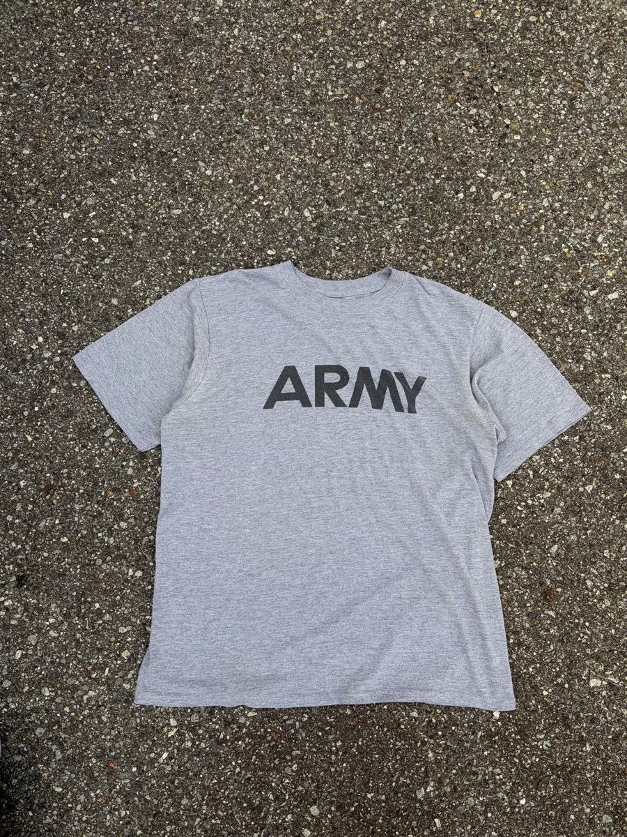 US ARMY美军实物训练t恤灰色短袖毫米