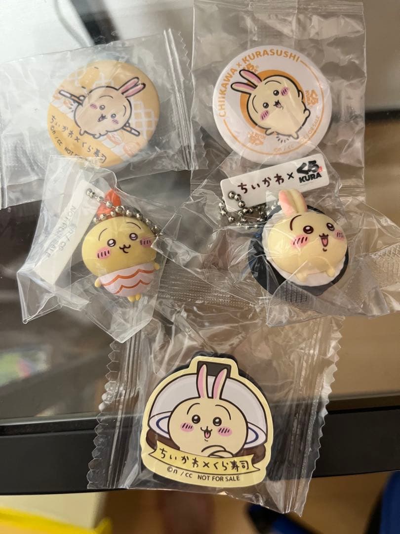 ★Kura Sushi Chiikawa Bigguranpon 5-piece Set Rabbit★