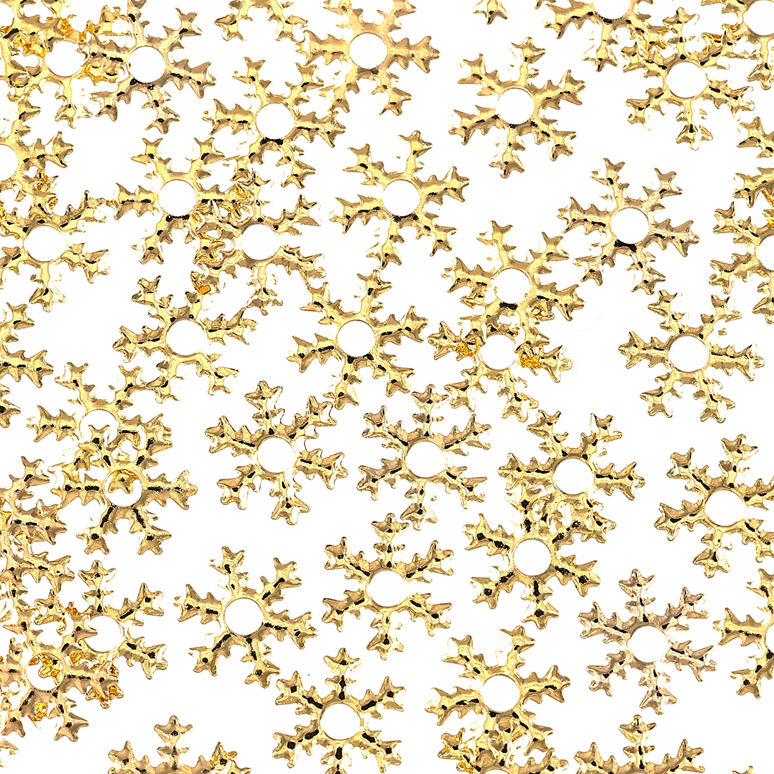 金属部件 雪花 金色 7.5mm 500个 雪花 美甲 封入 美甲艺术 金属配件 手工 装饰 配件 BD3285