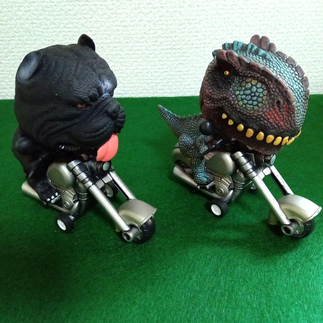 Dinosaur and Bulldog Bike Road Figure 2-Piece Set