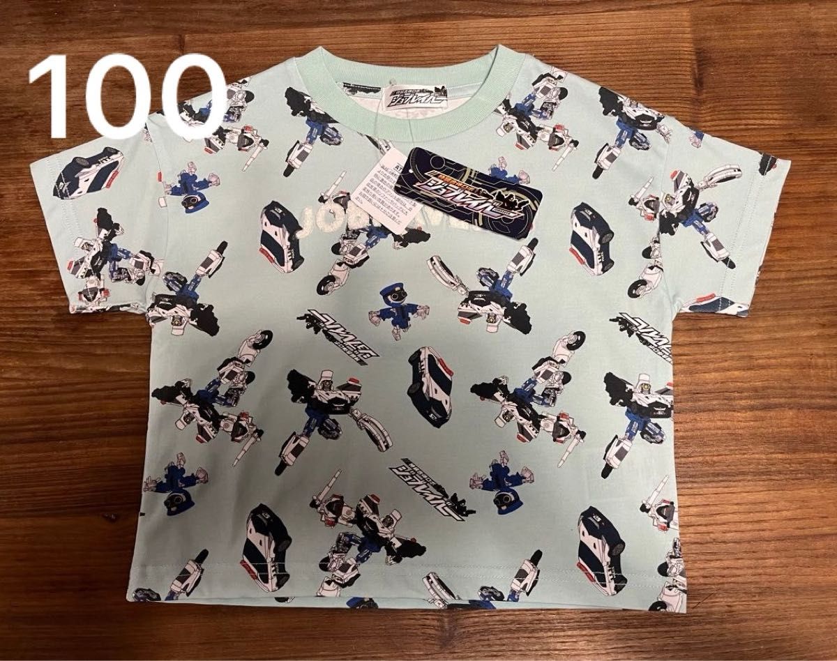 【[Job Lovers] New with Tags Short-Sleeve T-Shirt Mint Green Tomica Heroes Police Braver Sagara Embroidery 100