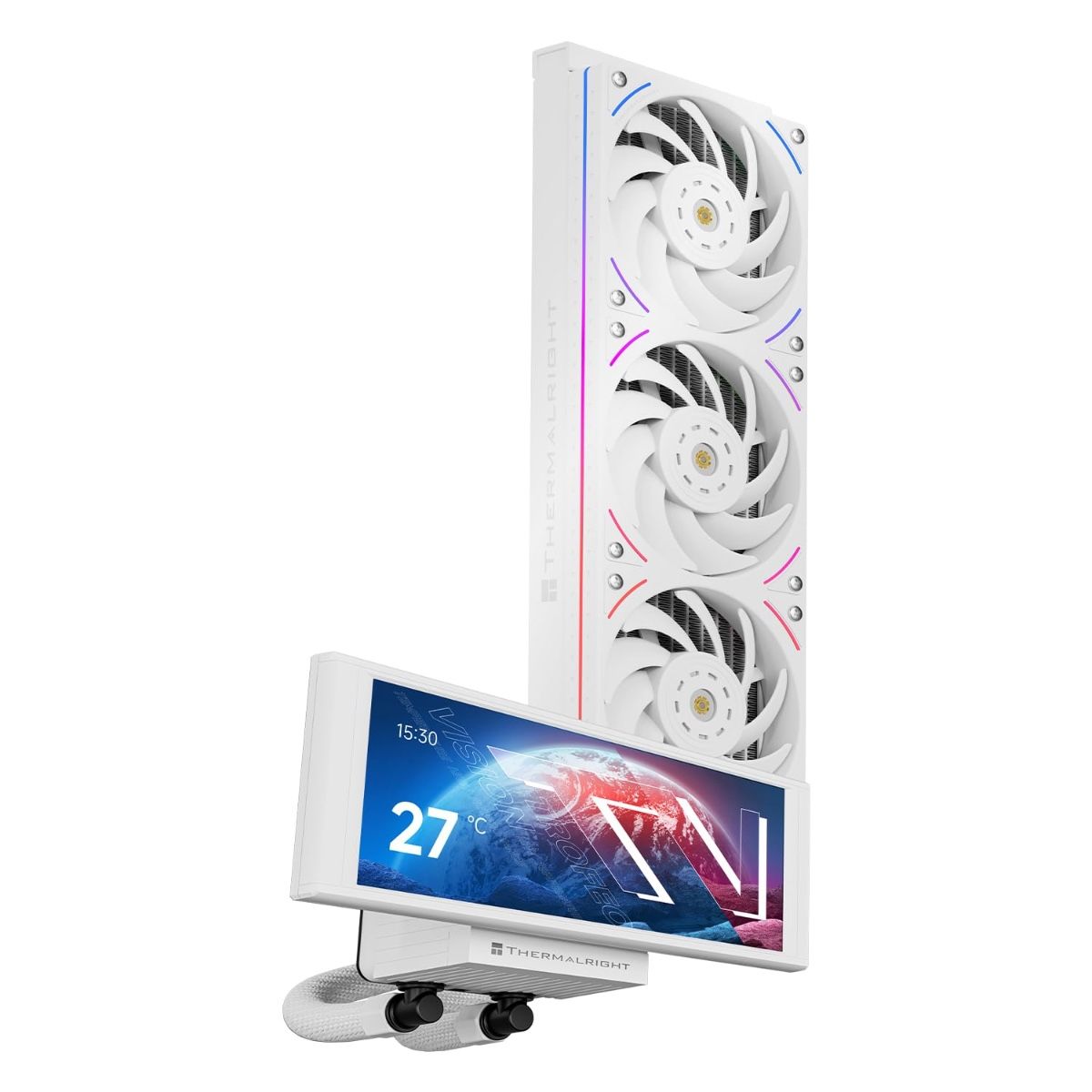 Thermalright TROFEO VISION 360 ARGB WHITE LCD水冷CPU散热器 原包装盒・全套配件