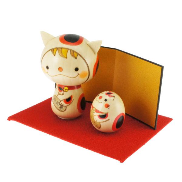 招き猫セット【縁起物こけし】