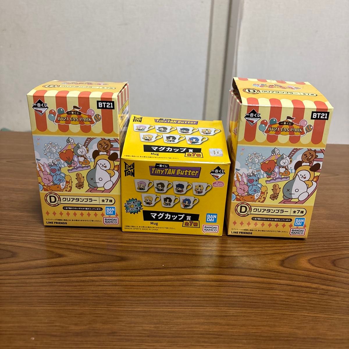 Ichiban Kuji BT21 VAN PARK Clear Tumbler (2 pieces) & TinyTAN Mug Cup (1 piece) – Set of 3