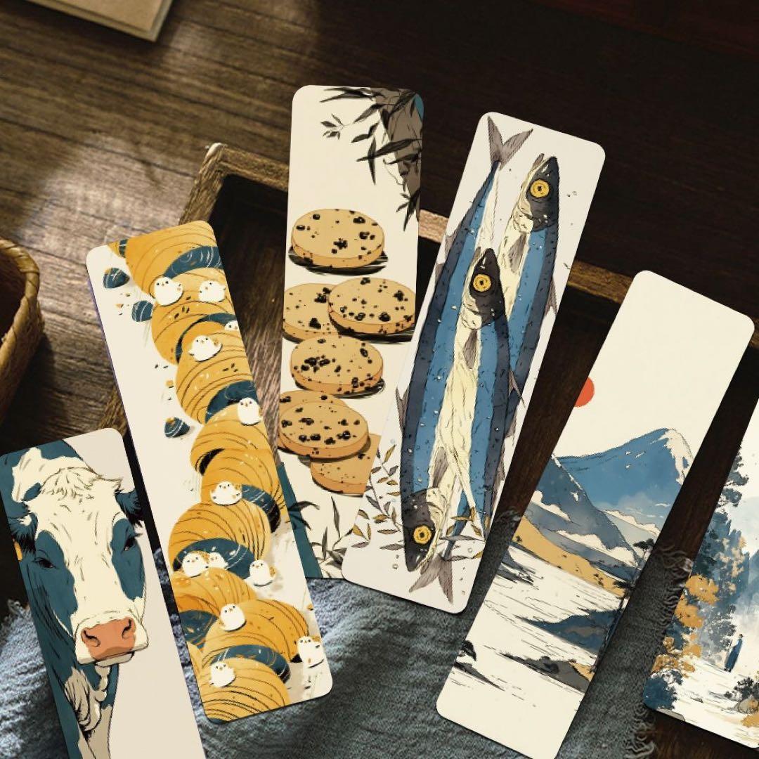 [30-Piece Set] Retro Japanese-Style Bookmarks, Stationery, Aesthetic Note Decorations, Thick Paper