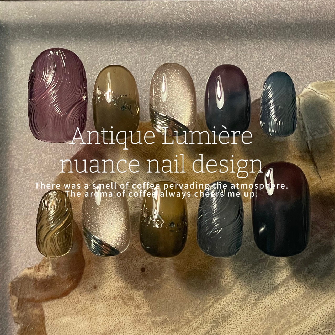 The sparkle of antique glass✨ Adult‑style nuanced nail tips