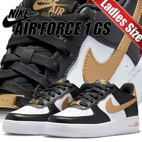 耐克 Air Force 1 GS 黑色金属金色 NIKE AIR FORCE 1( GS ) blk/metallic gold-blk ct3839-009
