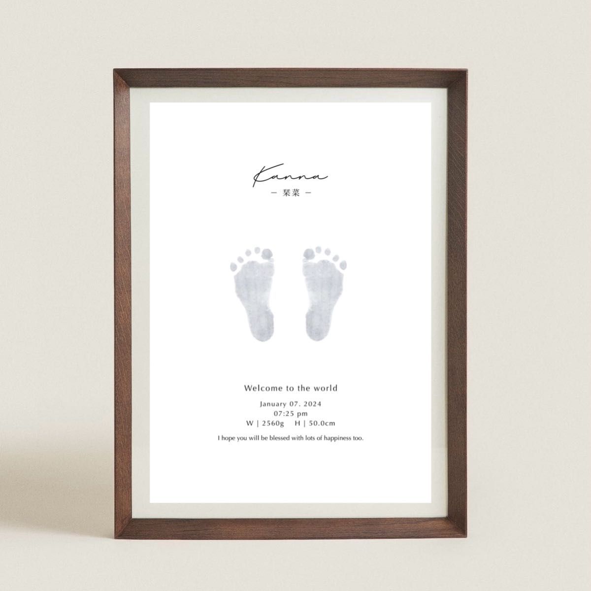[Set of 2] Naming Book Bills Footprint Birthday One Year Old Half Birthday