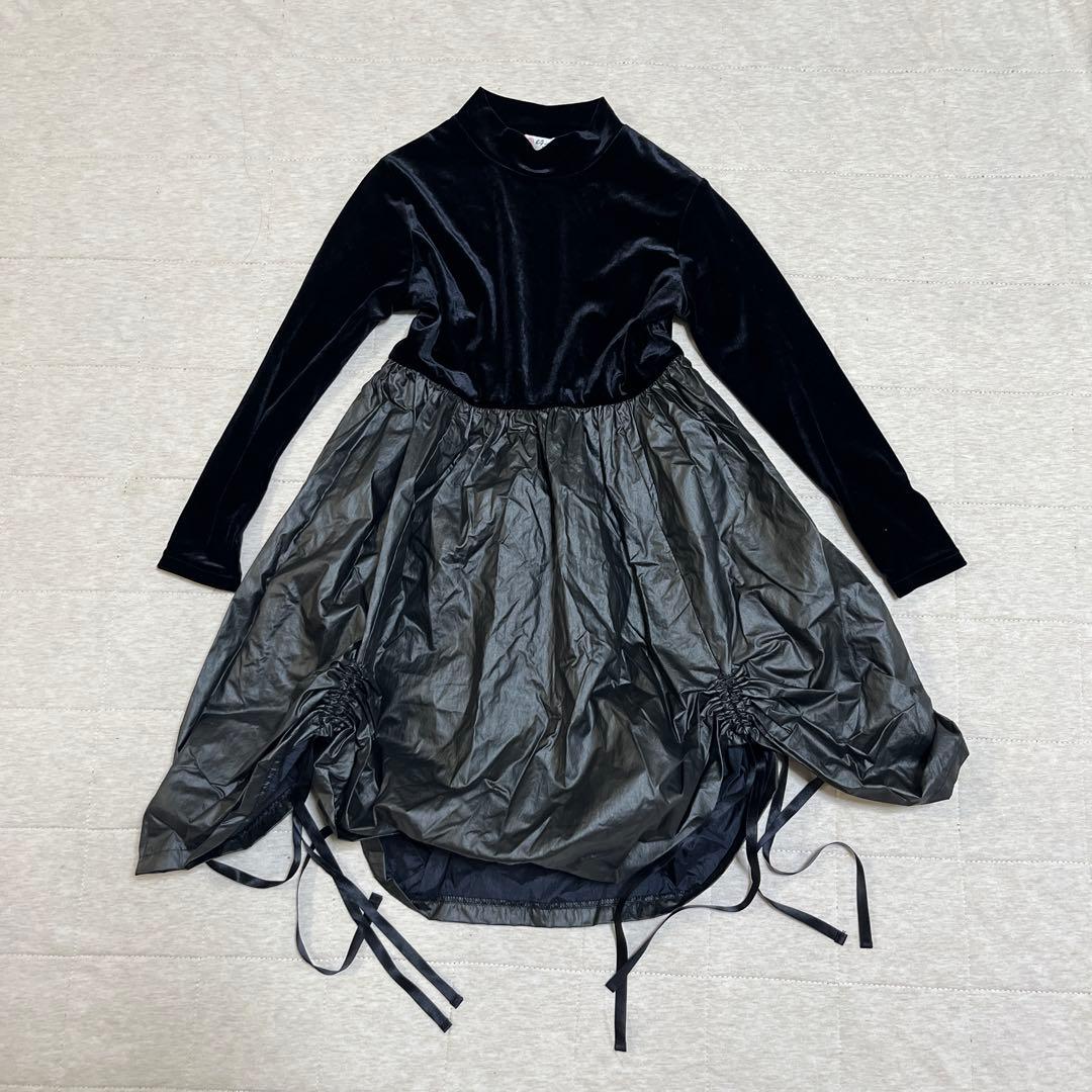 女童 长袖连衣裙 绒面 气球款 120cm 黑色 万圣节礼服