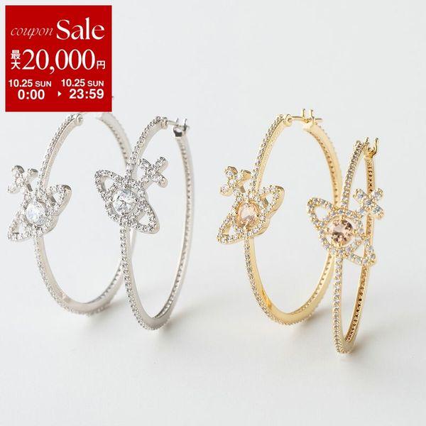 Vivienne Westwood Hoop Earrings OLYMPIA 6202017X Women's Rhinestone Orb Accessory
