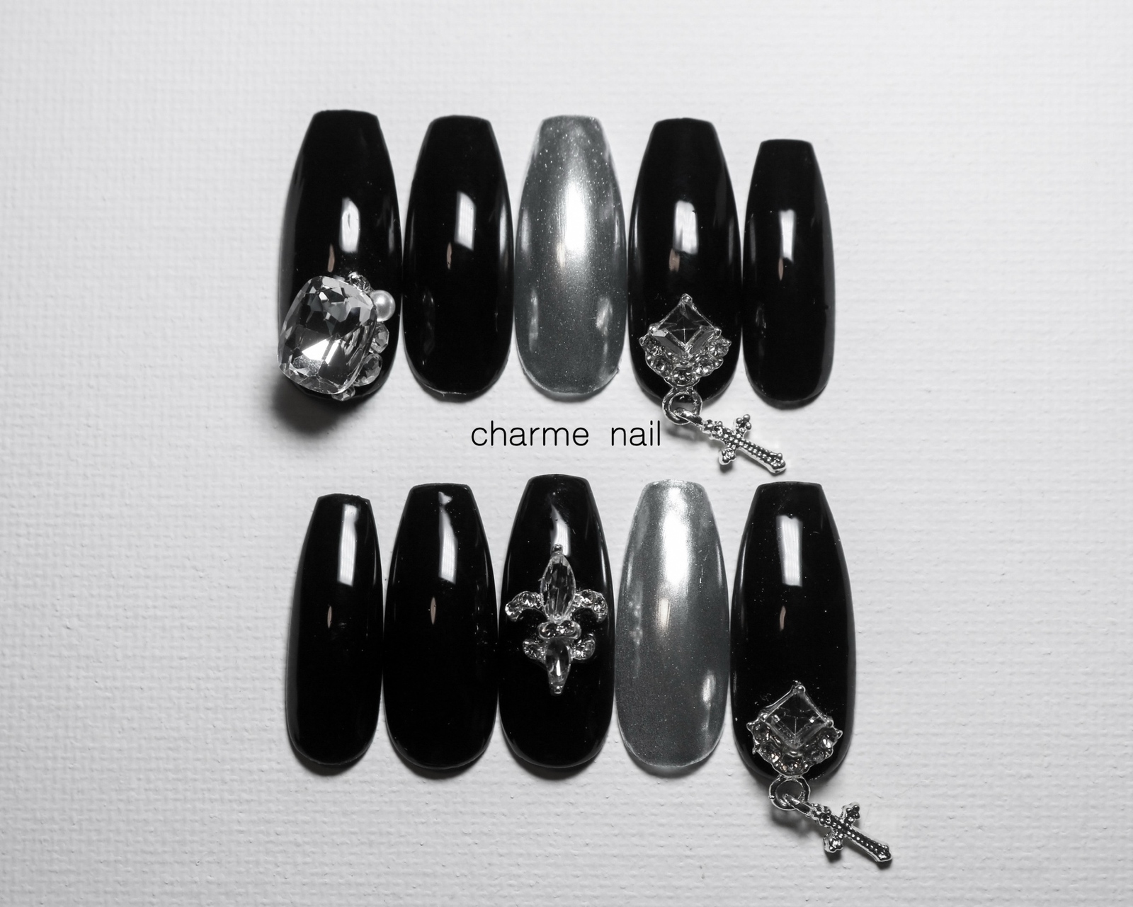 #1 Mirror Black Chrome Mass Production Jiraiya Subculture Nail Tips