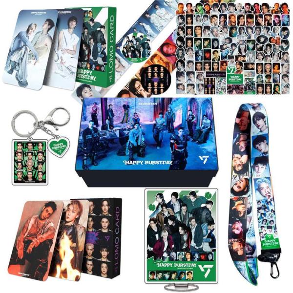 SEVENTEEN商品礼盒HAPPY BURSTDAY照片卡SEVENTEEN胶带套装照片丙烯K-POP韩国钥匙环吊带SVT