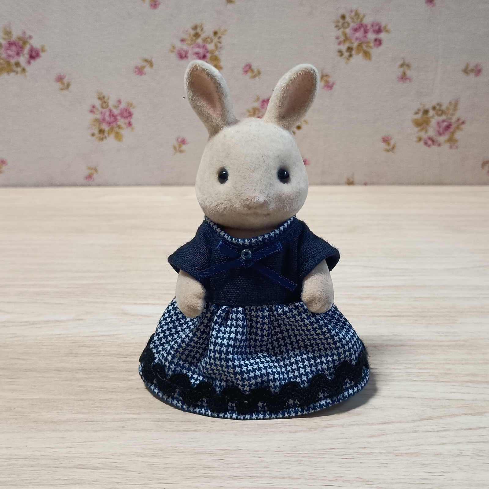 森贝儿家族 娃娃服装 换装 深蓝色 千鸟格连衣裙 妈妈款