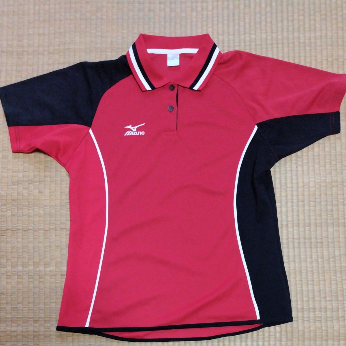MIZUNO 美津浓 比赛衬衫 短袖 Polo衫 红色 黑色