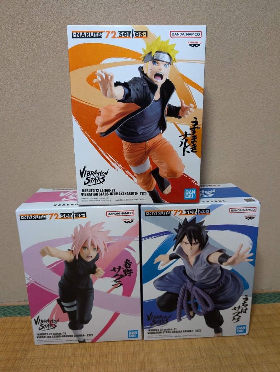 【新品・未开封】NARUTO VIBRATION STARS 72系列手办3件套 鸣人 佐助 樱