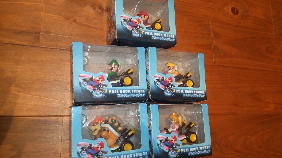 Mario Kart Pull-Back Figures 5-Piece Set Mario Luigi Peach Bowser Wario