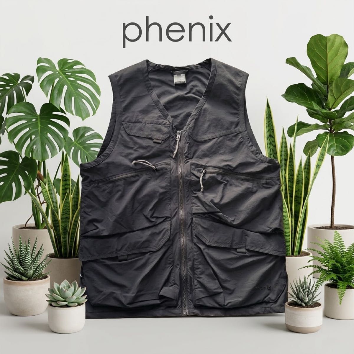 phenix 凤凰 多口袋马甲 L 码 黑色 弹力
