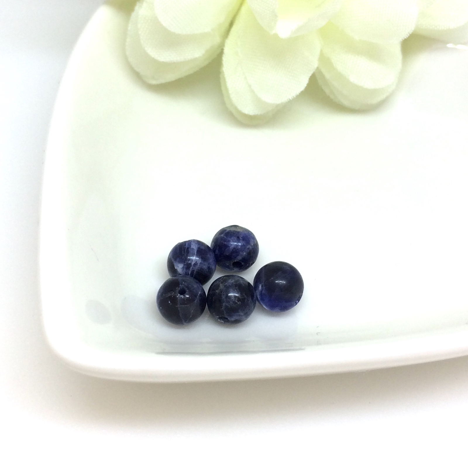 青金石 约 6mm 5粒1套【天然石・素材】