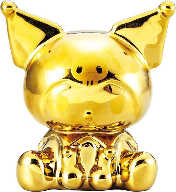 Sanrio Authentic Hello Kitty Gold Piggy Bank, Good Fortune & Open Luck, Premium Design