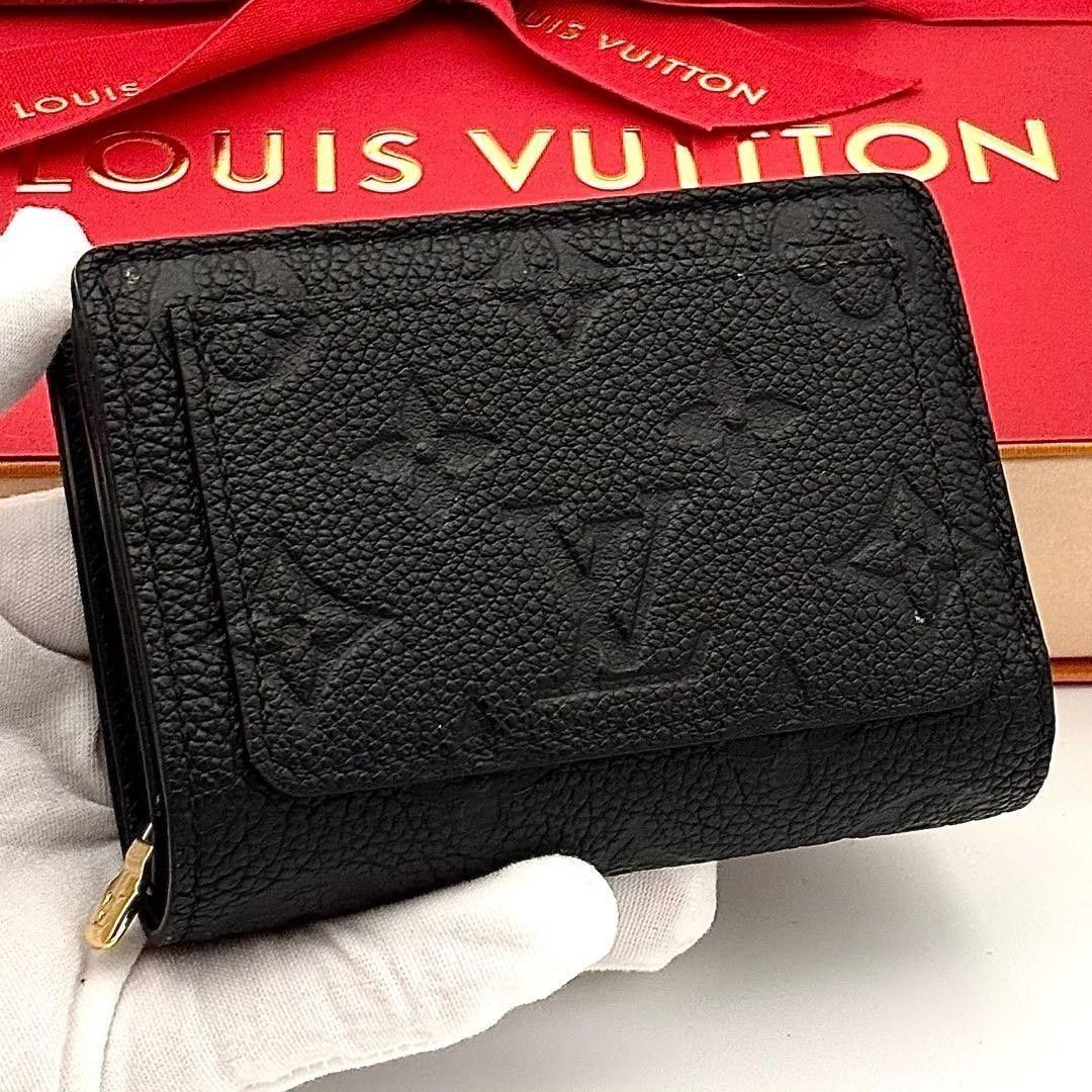 ☆極美品☆Louis Vuitton ルイヴィトン 財布 ポルトフォイユクレア モノグラムアンプラント ノワール ブラック 黒